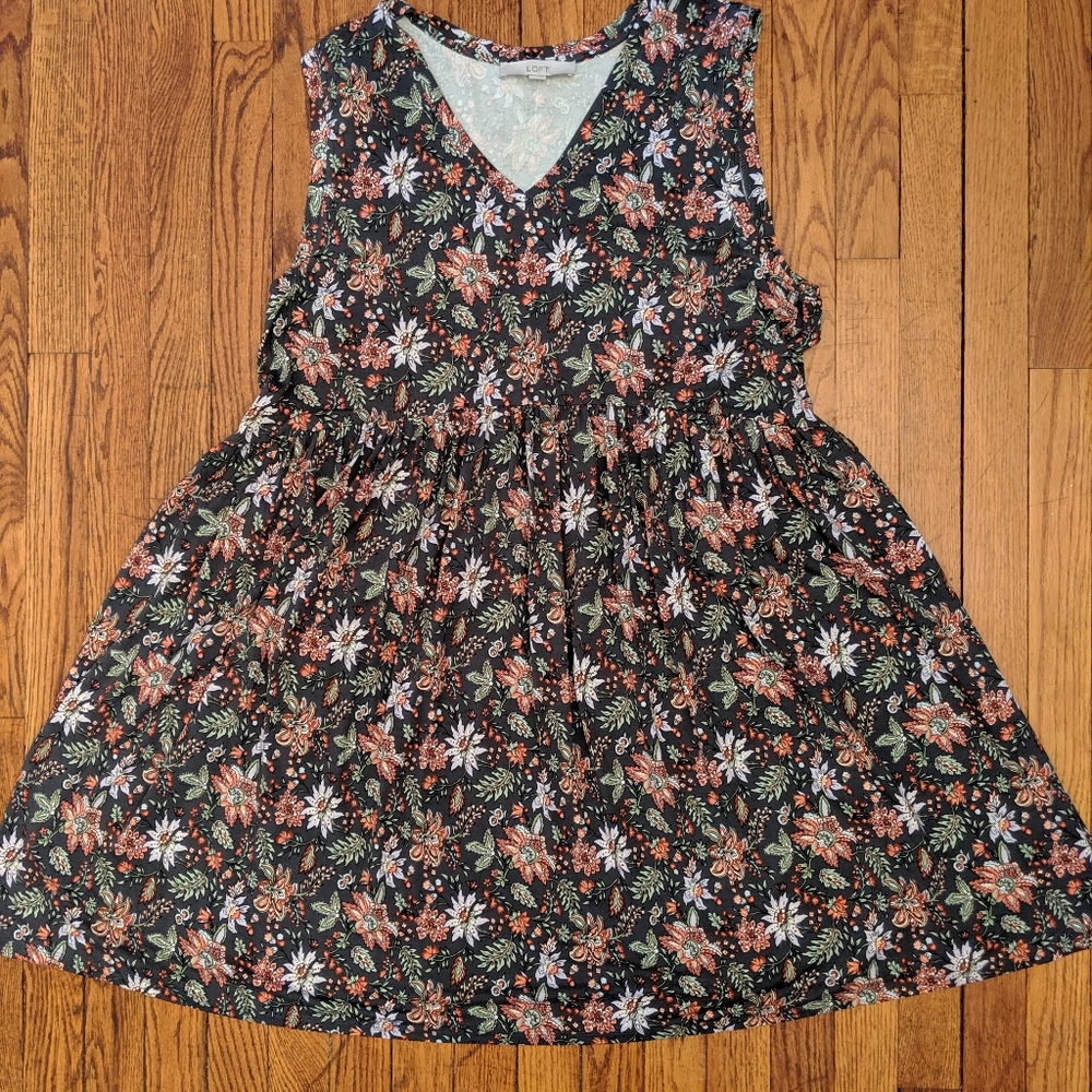 Loft floral flowy dress size XL